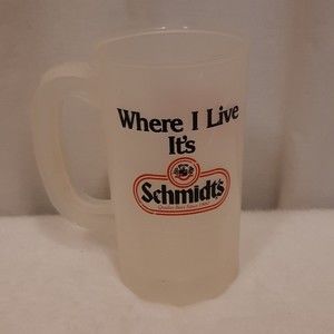 Advertisement Plastic Super Schmidts Beer Mug Coffee Cup 1980's Made in USA VTG